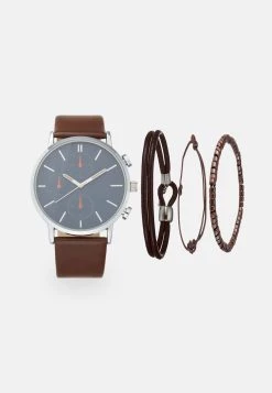 Pier One SET - Montre Meilleure qualité montres et bijoux boucle ardillon homme - One Size, brown