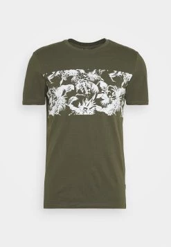 Pier One Assurance De l’Authenticité T-shirt imprimé t-shirts col rond homme - M, oliv